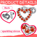 2pcs 14G Cubic Zirconia Heart Dermal Anchor Tops and Base Stainless Steel CZ Microdermals Body Piercings Studs Personalized Jewelry for Women Men