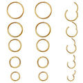 10Pcs 16G Stainless Steel Hinged Lip Ring Nose Hoops Studs Segment Septum Cartilage Tragus Piercing Jewelry for Women Men, 8mm/10mm/12mm/14mm/16mm