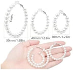 3 Pairs Pearl Clip on Hoop Earrings for Women Hypoallergenic Pearl Hoop Earrings Jewelry for Non-Pierced Ears Womens,3 Sizes,Adults
