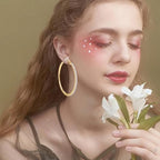 2 Pairs Rhinestone Circle Hoop Earrings, Golden and Silver | Clip On, Non Piercing, Sparkly Crystal, DIY Earrings Making