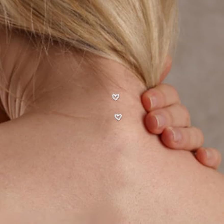 2 PCS 14G Cubic Zirconia Dermal Anchor Tops and Base Surgical Titanium Steel CZ Diamond Microdermals Internally Threaded Studs Body Piercings Jewelry Gift for Women Men