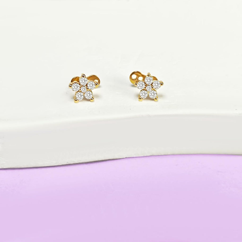 2pcs 14G Flower Cubic Zirconia Dermal Anchor Tops and Base Stainless Steel CZ Diamond Internally Threaded Microdermals Surface Skin Body Piercings Jewelry for Women Men