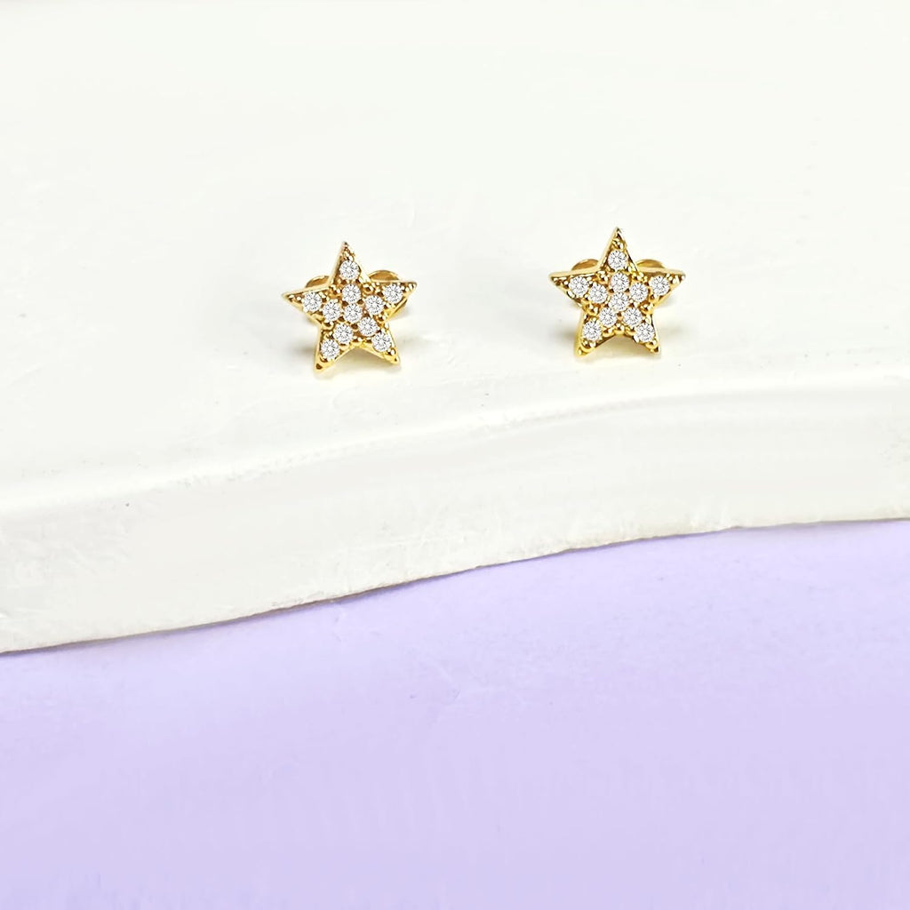 2pcs 14G Stainless Steel CZ Dermal Anchor Tops and Base Star-Shaped Cubic Zirconia Internally Threaded Microdermals Skin Body Piercings Jewelry Gift for Men Women