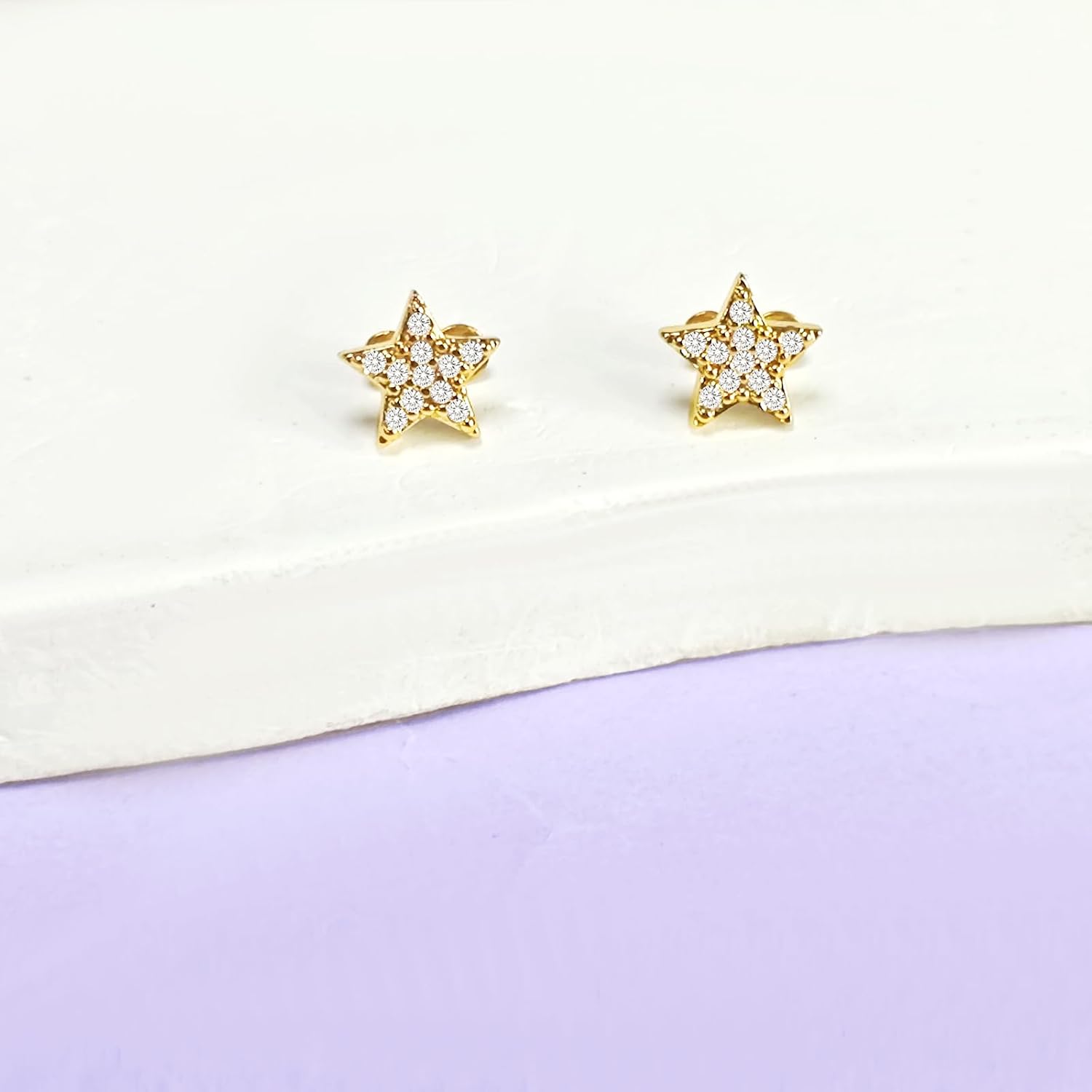 2pcs 14G Stainless Steel CZ Dermal Anchor Tops and Base Star-Shaped Cubic Zirconia Internally Threaded Microdermals Skin Body Piercings Jewelry Gift for Men Women