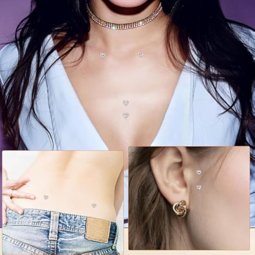 2 PCS 14G Cubic Zirconia Dermal Anchor Tops and Base Surgical Titanium Steel CZ Diamond Microdermals Internally Threaded Studs Body Piercings Jewelry Gift for Women Men