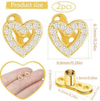 2PCS 14G Cubic Zirconia Dermal Anchor Tops and Base Stainless Steel CZ Microdermals Internally Threaded Studs Body Piercings Jewelry for Women Men,Gold