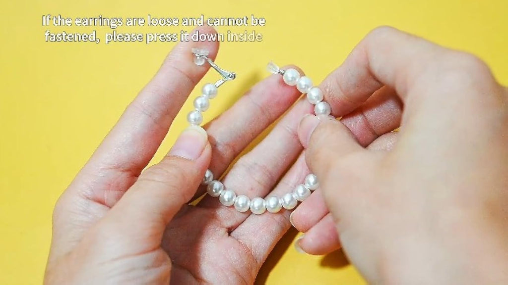 3 Pairs Pearl Clip on Hoop Earrings for Women Hypoallergenic Pearl Hoop Earrings Jewelry for Non-Pierced Ears Womens,3 Sizes,Adults