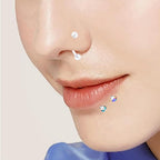 44pcs Clear Piercing Retainers Acrylic Invisible Surgery Nose Rings Stud Lip Cartilage Tragus Labret Ring Studs Rhinestone Jewelry Tongue Barbells Belly Earrings for Daily Wearing Work