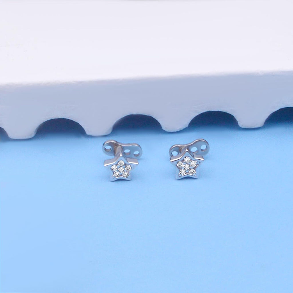 2pcs 14G Titanium Steel CZ Dermal Anchor Tops and Base Star-Shaped Cubic Zirconia Internally Threaded Microdermals Skin Body Piercings Jewelry Gift for Men Women