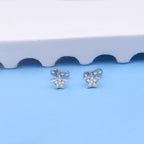 2pcs 14G Titanium Steel CZ Dermal Anchor Tops and Base Star-Shaped Cubic Zirconia Internally Threaded Microdermals Skin Body Piercings Jewelry Gift for Men Women