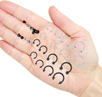 16pcs 16G Horseshoe Rings Surgical Steel Nose Septum Horseshoes Hoop Earring Eyebrow Tragus Smiley Lip Rings Stainless Steel Daith Helix Piercing Jewelry for Women Men, 6/8/10/12 mm