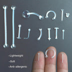 44pcs Clear Piercing Retainers Acrylic Invisible Surgery Nose Rings Stud Lip Cartilage Tragus Labret Ring Studs Rhinestone Jewelry Tongue Barbells Belly Earrings for Daily Wearing Work