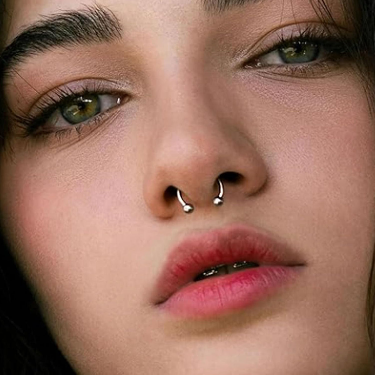 16pcs 16G Horseshoe Rings Surgical Steel Nose Septum Horseshoes Hoop Earring Eyebrow Tragus Smiley Lip Rings Stainless Steel Daith Helix Piercing Jewelry for Women Men, 6/8/10/12 mm