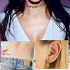 2pcs 14G Stainless Steel CZ Dermal Anchor Tops and Base Star-Shaped Cubic Zirconia Internally Threaded Microdermals Skin Body Piercings Jewelry Gift for Men Women