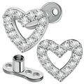 2 PCS 14G Cubic Zirconia Dermal Anchor Tops and Base Surgical Titanium Steel CZ Diamond Microdermals Internally Threaded Studs Body Piercings Jewelry Gift for Women Men