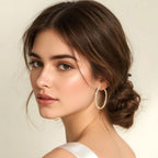 3 Pairs Rhinestone Hoop Clip On Earrings Golden Sparkly Crystal Large Non Pierced Earring Clips Circle Hoops for Women DIY Earrings Making Supplies