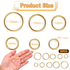 10Pcs 16G Stainless Steel Hinged Lip Ring Nose Hoops Studs Segment Septum Cartilage Tragus Piercing Jewelry for Women Men, 8mm/10mm/12mm/14mm/16mm