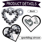 2 PCS 14G Cubic Zirconia Dermal Anchor Tops and Base Surgical Titanium Steel CZ Diamond Microdermals Internally Threaded Studs Body Piercings Jewelry Gift for Women Men,Black